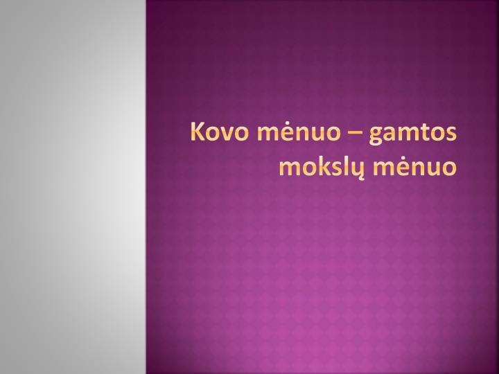 kovo m nuo gamtos moksl m nuo