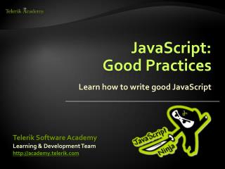 JavaScript: Good Practices