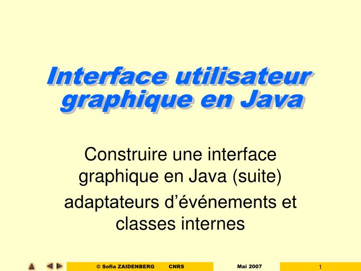 interface utilisateur graphique en java