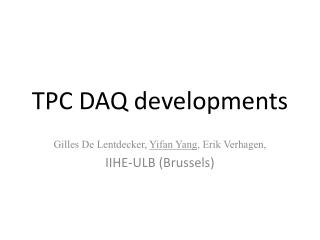TPC DAQ developments