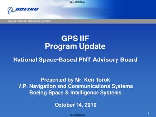 GPS IIF Program Update
