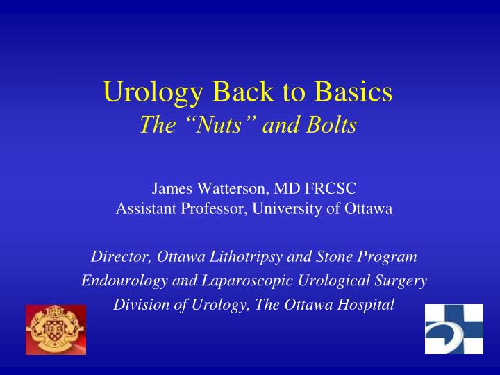 urology back to basics the nuts and bolts