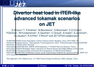 Divertor heat load in ITER-like advanced tokamak scenarios on JET