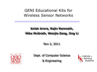 GENI Educational Kits for Wireless Sensor Networks