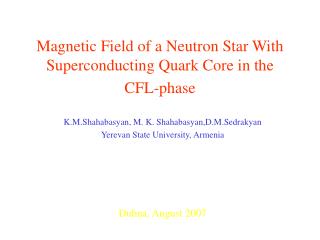 Magnetic Field of a Neutron Star With Superconducting Quark Core in the CFL-phase