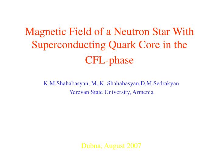 magnetic field of a neutron star with superconducting quark core in the cfl phase