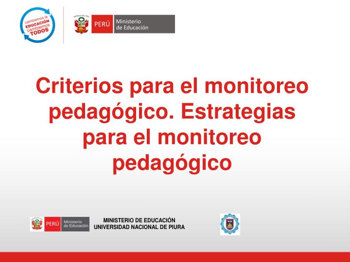 criterios para el monitoreo pedag gico estrategias para el monitoreo pedag gico