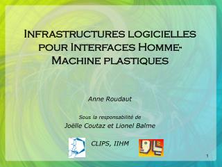 infrastructures logicielles pour interfaces homme machine plastiques