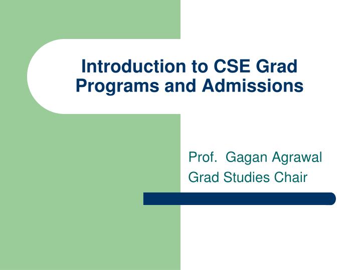 introduction to cse grad programs and admissions
