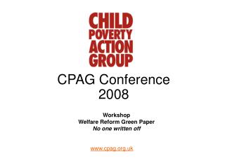 CPAG Conference 2008