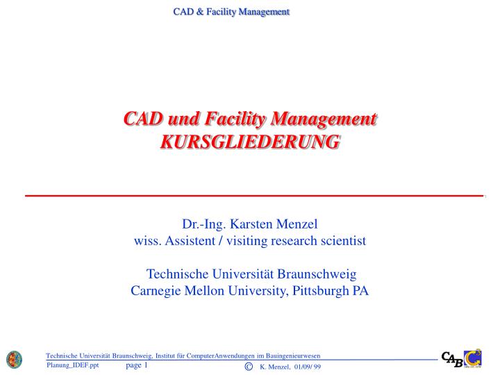 cad und facility management kursgliederung