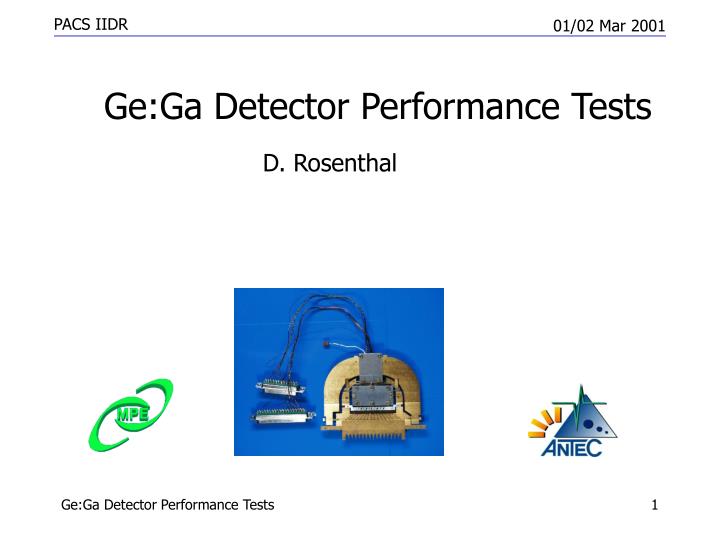 ge ga detector performance tests