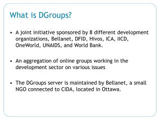 What is DGroups?