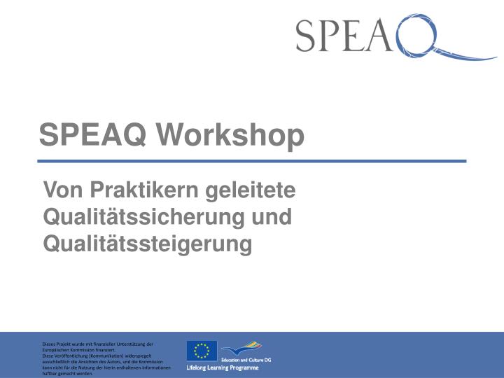 speaq workshop