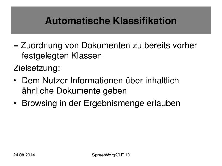 automatische klassifikation