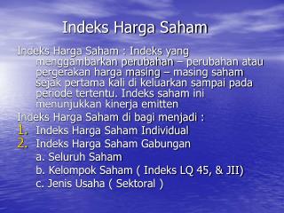 indeks harga saham
