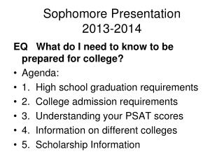 Sophomore Presentation 2013-2014