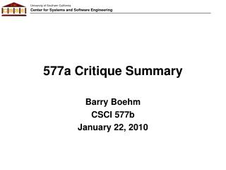 577a Critique Summary