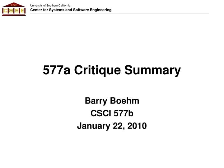 577a critique summary