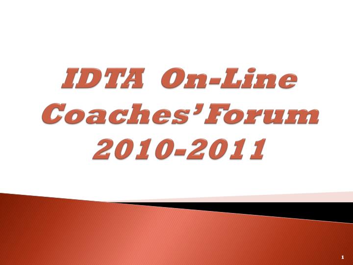 idta on line coaches forum 2010 2011