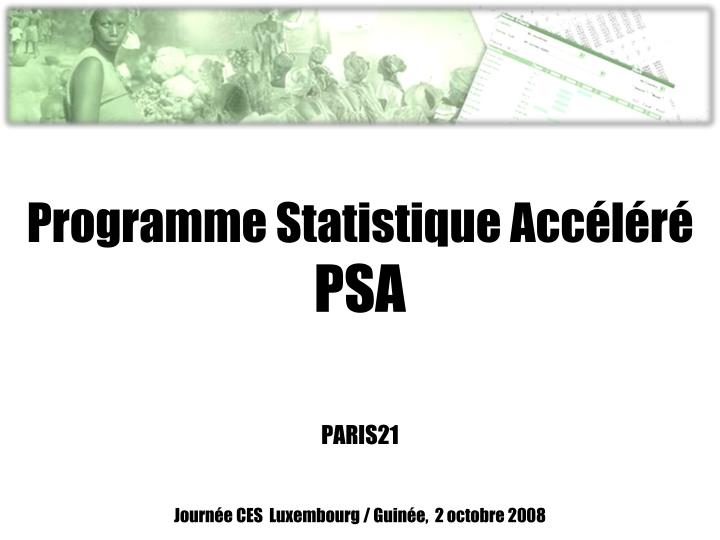 programme statistique acc l r psa paris21