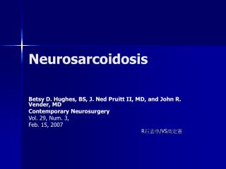 Neurosarcoidosis