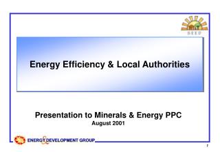 Energy Efficiency &amp; Local Authorities