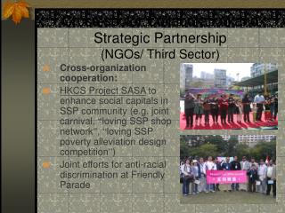 Cross-sector Collaboration and Strategic Partnership (NGOs/ Third Sector)