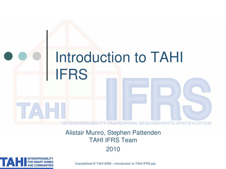 introduction to tahi ifrs