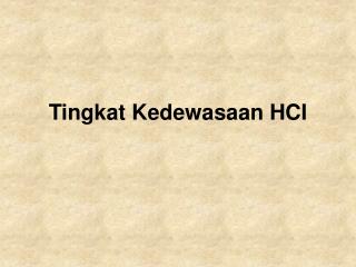 tingkat kedewasaan hci