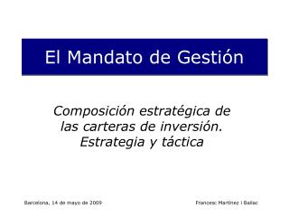 el mandato de gesti n