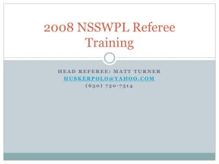 2008 NSSWPL Referee Training