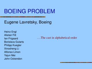 BOEING PROBLEM