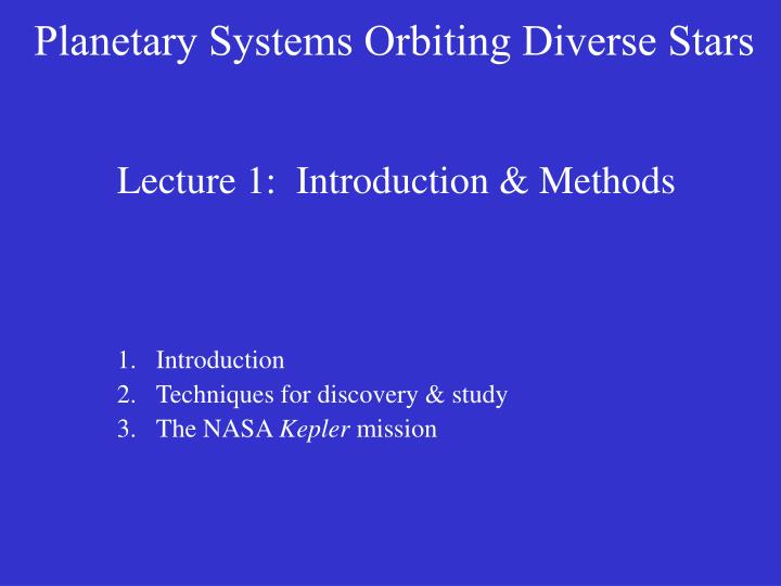 lecture 1 introduction methods