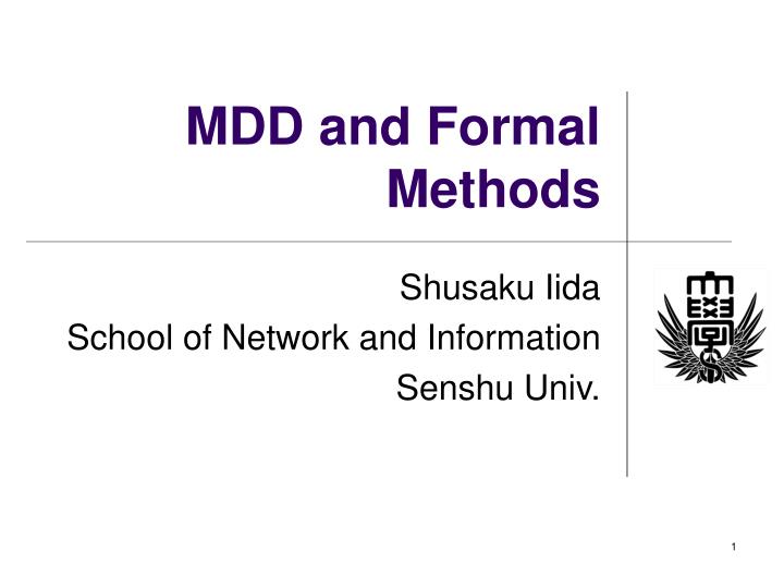mdd and formal methods
