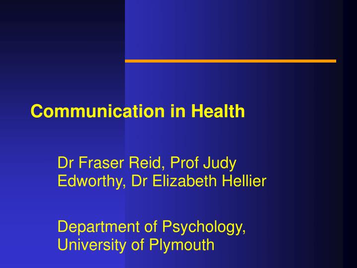 communication in health