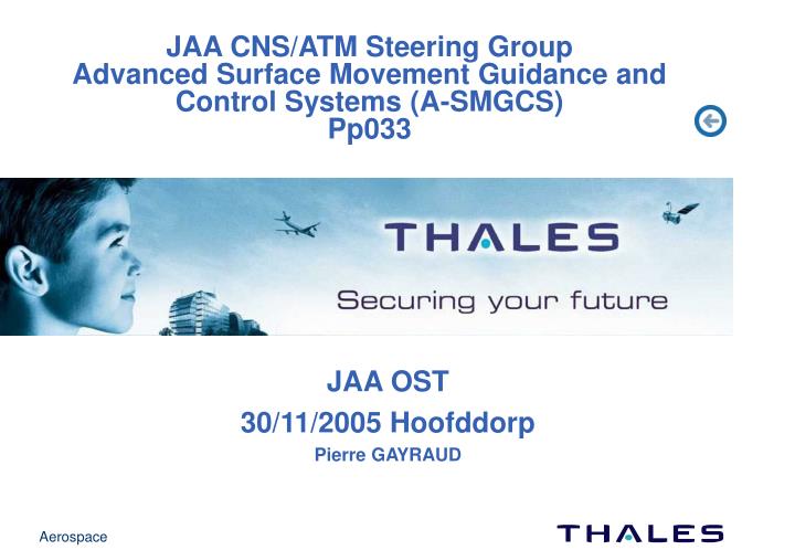 jaa cns atm steering group advanced surface movement guidance and control systems a smgcs pp033