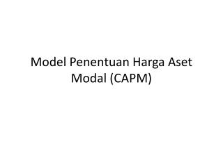 model penentuan harga aset modal capm