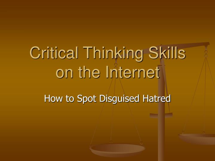 critical thinking skills on the internet