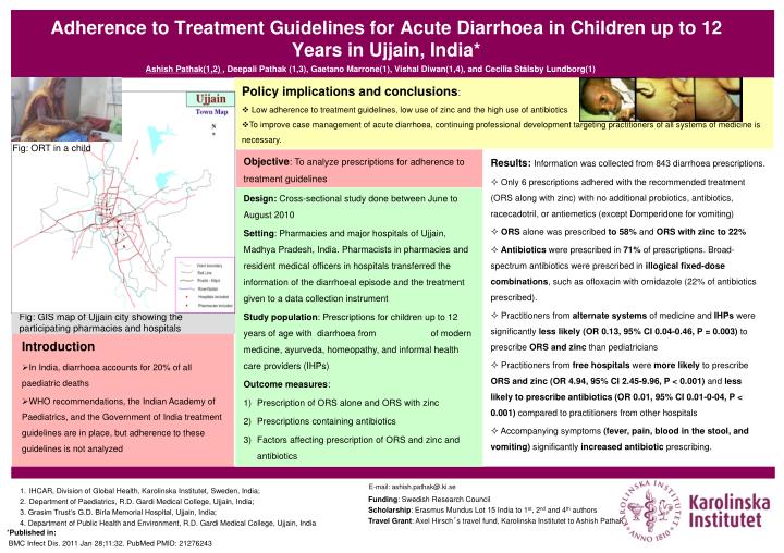 adherence to treatment guidelines for acute diarrhoea in children up to 12 years in ujjain india