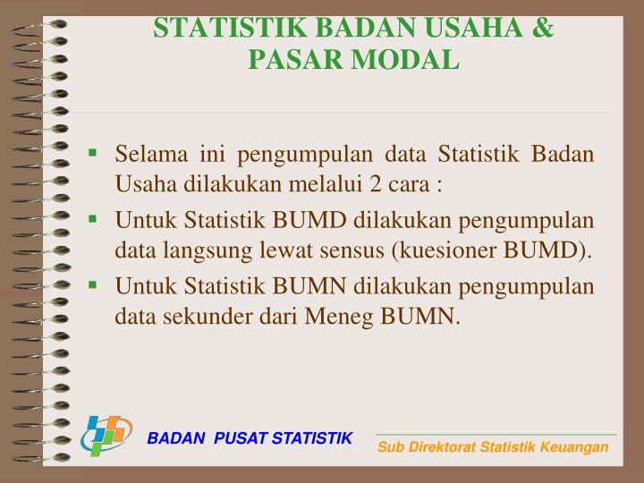 statistik badan usaha pasar modal