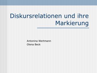 diskursrelationen und ihre markierung