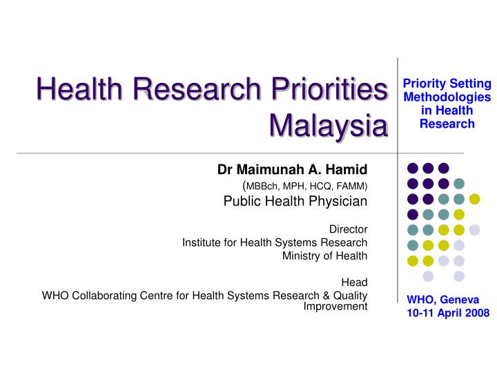 health research priorities malaysia
