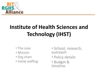 Institute of Health Sciences and Technology (IHST)