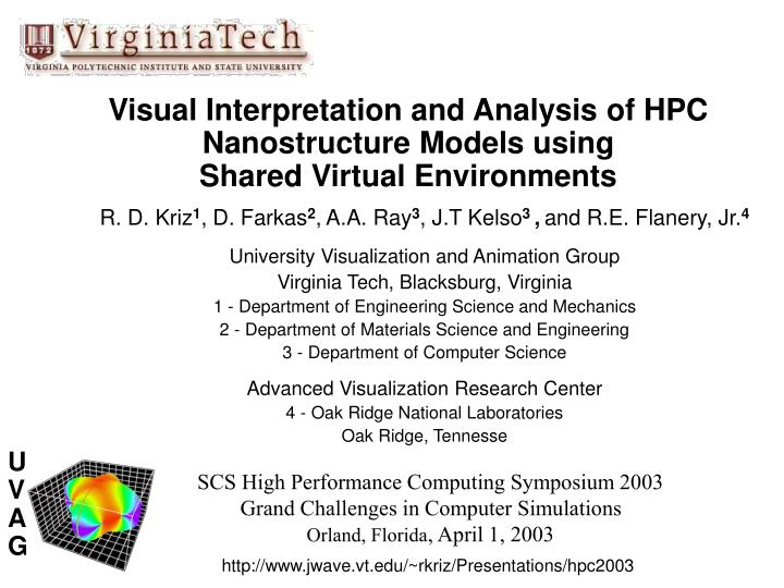 visual interpretation and analysis of hpc nanostructure models using shared virtual environments