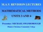 M.A.V. REVISION LECTURES