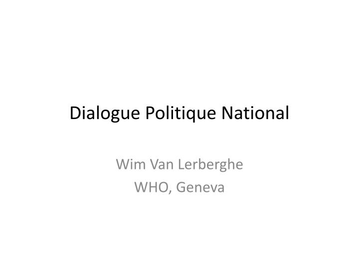 dialogue politique national
