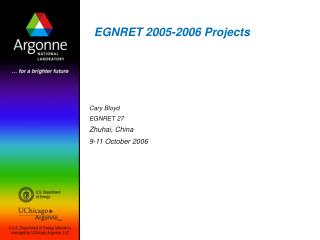 EGNRET 2005-2006 Projects