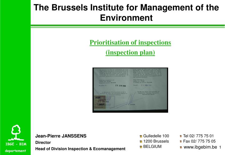 the brussels institute for management of the environment