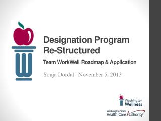 Designation Program Re-Structured Team WorkWell Roadmap &amp; Application